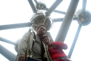 No Atomium, em Bruxelas